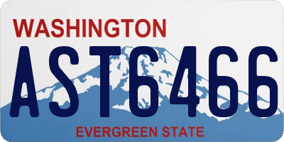 WA license plate AST6466