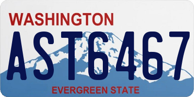 WA license plate AST6467