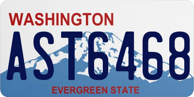 WA license plate AST6468