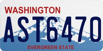 WA license plate AST6470