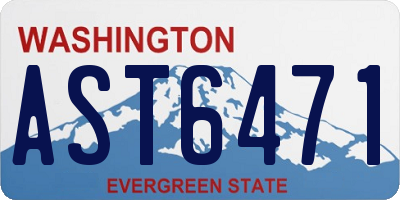 WA license plate AST6471