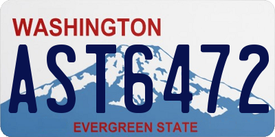 WA license plate AST6472