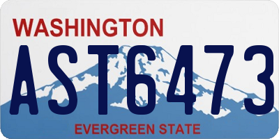 WA license plate AST6473