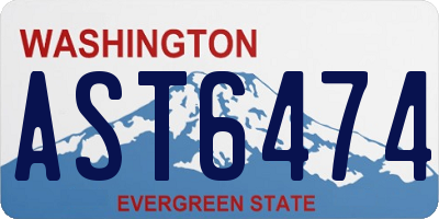 WA license plate AST6474