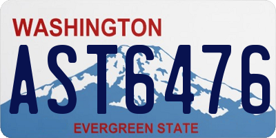 WA license plate AST6476