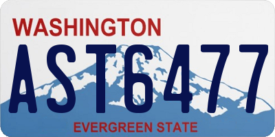WA license plate AST6477