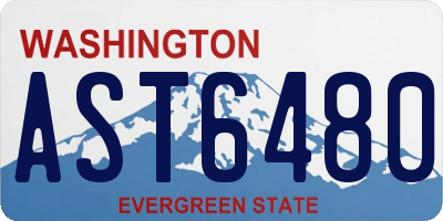 WA license plate AST6480