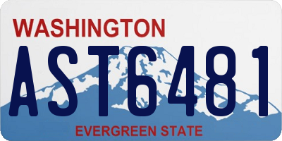 WA license plate AST6481