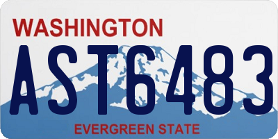 WA license plate AST6483