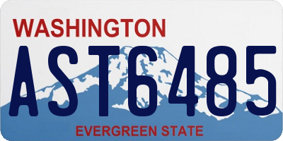 WA license plate AST6485