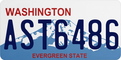 WA license plate AST6486