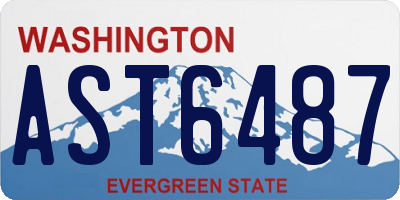 WA license plate AST6487