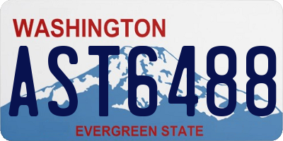 WA license plate AST6488