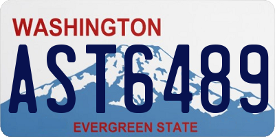 WA license plate AST6489