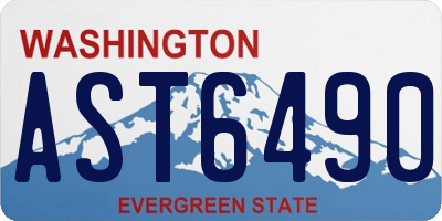 WA license plate AST6490