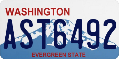 WA license plate AST6492