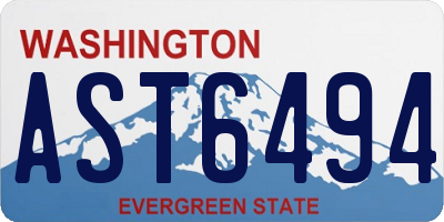 WA license plate AST6494