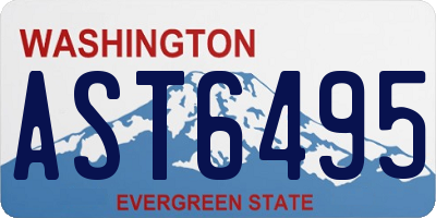 WA license plate AST6495