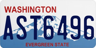 WA license plate AST6496