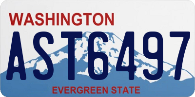 WA license plate AST6497