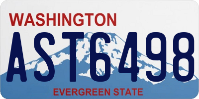 WA license plate AST6498