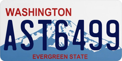 WA license plate AST6499