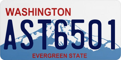 WA license plate AST6501