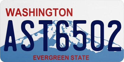WA license plate AST6502