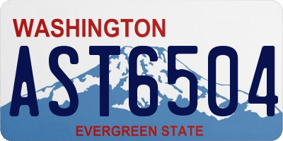 WA license plate AST6504