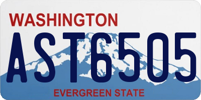 WA license plate AST6505