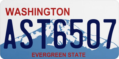 WA license plate AST6507