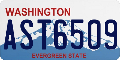 WA license plate AST6509