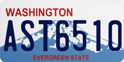 WA license plate AST6510