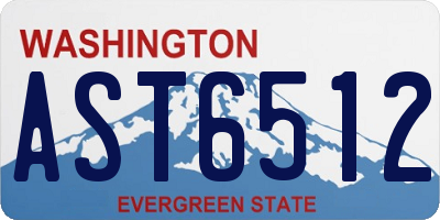 WA license plate AST6512