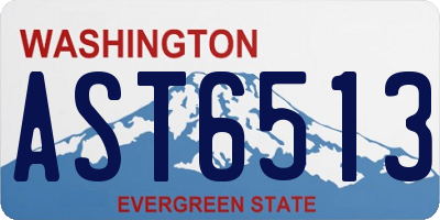 WA license plate AST6513