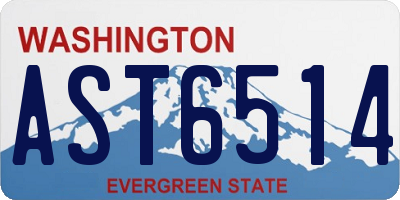 WA license plate AST6514
