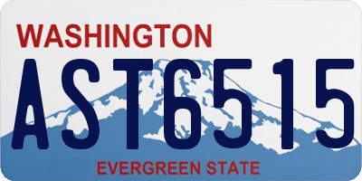 WA license plate AST6515