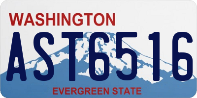 WA license plate AST6516