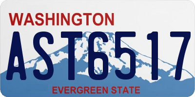 WA license plate AST6517