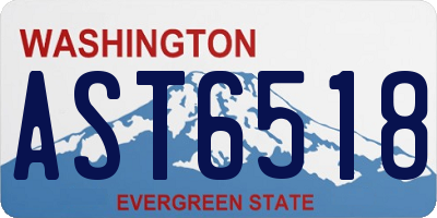 WA license plate AST6518