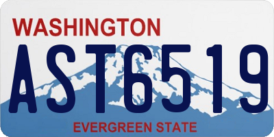 WA license plate AST6519