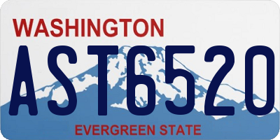 WA license plate AST6520