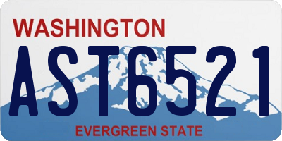 WA license plate AST6521