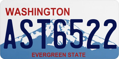 WA license plate AST6522
