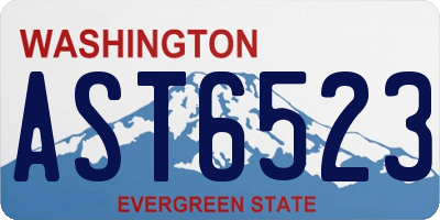 WA license plate AST6523