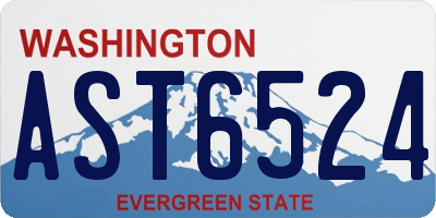 WA license plate AST6524
