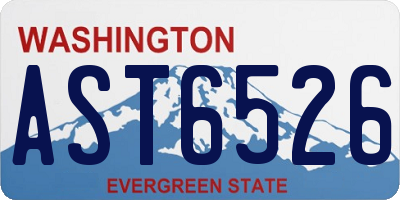 WA license plate AST6526