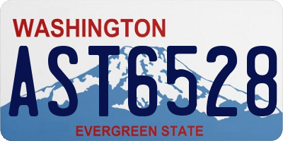 WA license plate AST6528