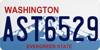 WA license plate AST6529