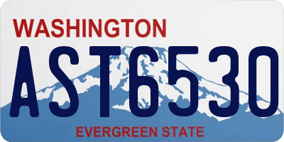 WA license plate AST6530
